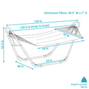 Sunnydaze 2-Person Quilted Fabric Double Hammock with Pillow