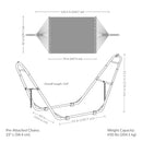 Sunnydaze 2-Person Quilted Fabric Double Hammock with Pillow