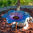 Sunnydaze Deck-Mounted/Staked Glass Bird Bath