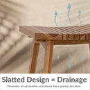 Sunnydaze 19" Teak Shower Bench Seat for Indoor or Outdoor Use