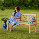 Sunnydaze 2-Person Teak Patio Bench for Outside