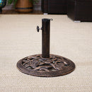 Sunnydaze Rose Blossom Cast Iron Patio Umbrella Base