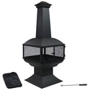 Sunnydaze Wood-Burning Steel Chiminea Outdoor Fireplace - 57"