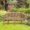 Sunnydaze Outdoor Wooden Teak Banana Bench for Garden or Patio - 59" W