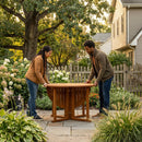 Sunnydaze Malaysian Hardwood Folding Gateleg Patio Round Dining Table