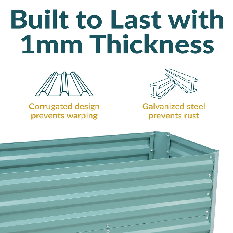 Sunnydaze Galvanized Steel Raised Garden Bed