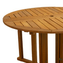 Sunnydaze Malaysian Hardwood Folding Gateleg Patio Round Dining Table