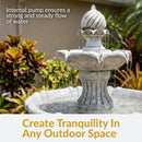 Sunnydaze 45" 2-Tier Arcade Solar Outdoor Water Fountain with LED