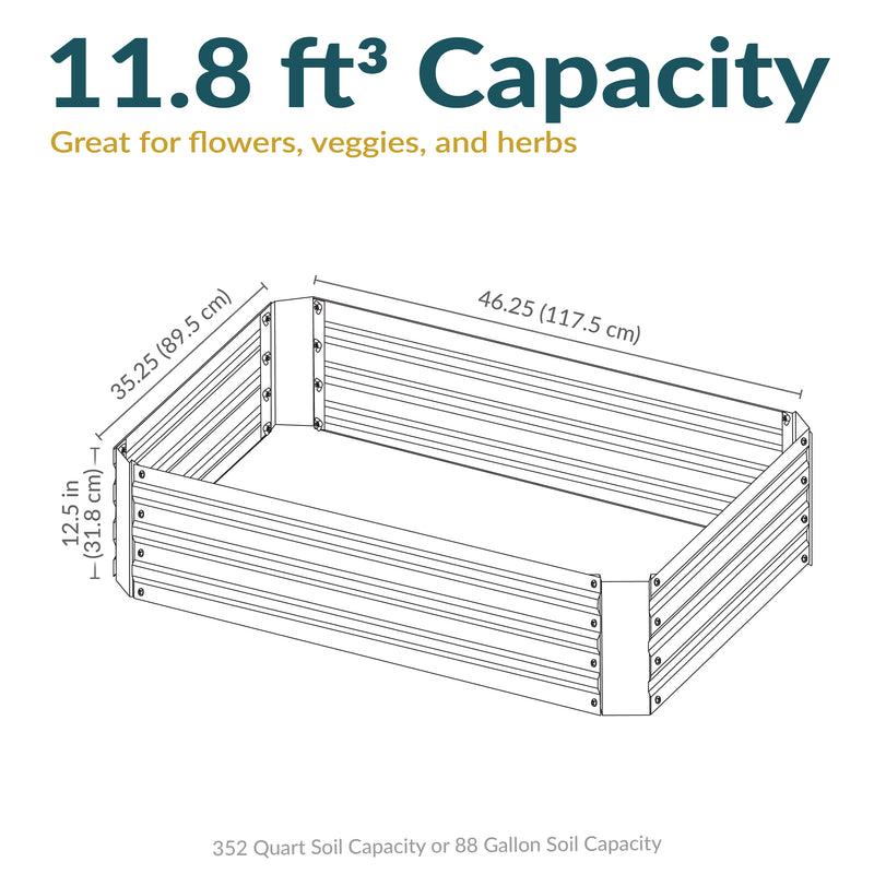 Sunnydaze Galvanized Steel Raised Garden Bed