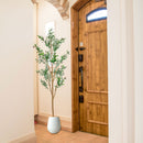 Sunnydaze Realistic Faux Olive Tree in Pot with Silk Leaves