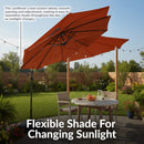 Sunnydaze 10 ft Offset Patio Umbrella with Base and Sandbag Weight