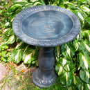 Sunnydaze Façade du Soleil Reinforced Concrete Bird Bath - 26"
