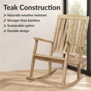 Sunnydaze Outdoor Rocking Chair for Patio - Teak Wood