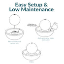 Sunnydaze Indoor Ceramic Tabletop Water Fountain with Orb - 7"