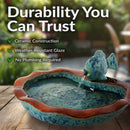 Sunnydaze Glazed Ceramic Fish Outdoor Water Fountain - 7"