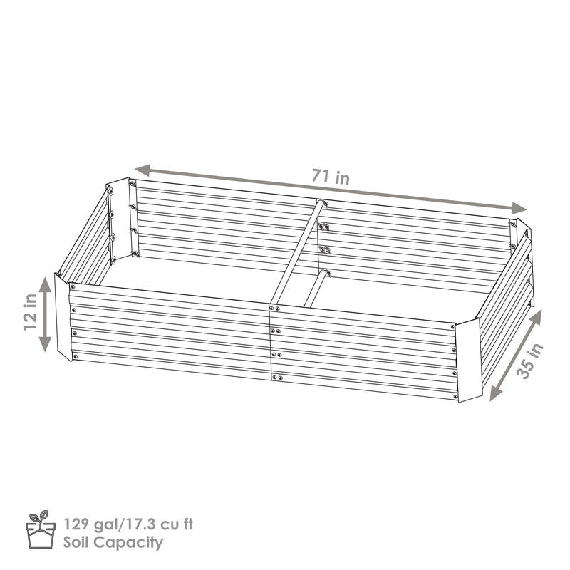 Sunnydaze Galvanized Steel Rectangle Raised Garden Bed