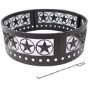 Sunnydaze 36" Four-Star Heavy-Duty Metal Campfire Ring - Black