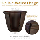 Sunnydaze Anjelica Polyresin Large Round Outdoor Planter