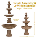 Sunnydaze 4-Tier Pineapple Outdoor Water Fountain - 52" H