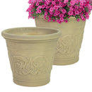 Sunnydaze Arabella Polyresin Large Round Outdoor Planter