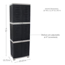 Sunnydaze 4-Shelf Plastic Lockable Storage Cabinet - 72"