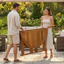 Sunnydaze Malaysian Hardwood Folding Gateleg Patio Round Dining Table
