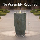 Sunnydaze Cylinder Bubble Outdoor Water Fountain with LED Light