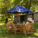 Sunnydaze 57" Hatteras Acacia Wood Outdoor Dining Table with Umbrella Hole