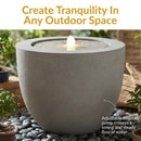 Sunnydaze Polystone Round Bubble Outdoor Water Fountain with LED Light