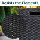 Sunnydaze Wicker Outdoor Trash Cans with Lids - Set of 2 - 26 Gal. and 15 Gal.