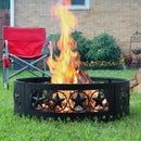 Sunnydaze 36" Four-Star Heavy-Duty Metal Campfire Ring - Black