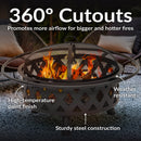 Sunnydaze Crossweave Outdoor Fire Pit with Cover and Screen