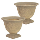 Sunnydaze Darcy Polyresin Outdoor Pedestal Planter Urn - 16"
