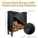 Sunnydaze Outdoor Firewood Log Rack Cover - Black