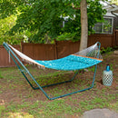 Sunnydaze 2-Person Quilted Fabric Double Hammock with Pillow