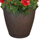 Sunnydaze Anjelica Polyresin Large Round Outdoor Planter
