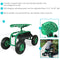 Sunnydaze Rolling Garden Cart with 360-Degree Swivel Seat and Tray