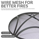 Sunnydaze Round Fire Pit Spark Screen - Steel Fire Pit Lid