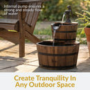 Sunnydaze Country Wood Barrel Water Fountain