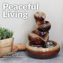 Sunnydaze Tiered Vessels Ceramic Indoor Water Fountain - 10"