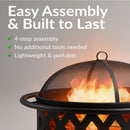 Sunnydaze Crossweave Outdoor Fire Pit with Cover and Screen