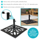 Sunnydaze Imperial Geometric Square Cast Iron Umbrella Base