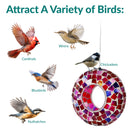 Sunnydaze Mosaic Fly-Through Hanging Bird Feeder - Set of 12