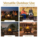 Sunnydaze Cosmic 30" Outdoor Fire Pit with Grill Grate & Spark Screen