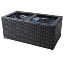 Sunnydaze 2-Section Polyrattan Rectangle Indoor Planters - Set of 2