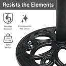 Sunnydaze 18-Inch Round Cast Iron Umbrella Base - Black
