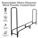 Sunnydaze Outdoor Firewood Log Rack with Cover Combo - Black