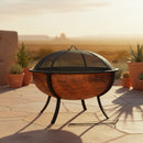 Sunnydaze 32" Outdoor Wood-Burning Fire Pit with Spark Screen