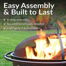 Sunnydaze Crossweave Outdoor Fire Pit with Cover and Screen