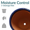 Sunnydaze Glazed Ceramic Planter with Drainage Holes - Set of 2
